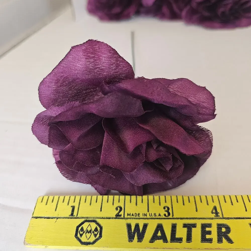 26 Plum Wine Purple Silk Rose Stems 3.5